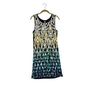 Banana Republic Factory Tank Dress Black Yellow Blue Gradient Womens Size Medium